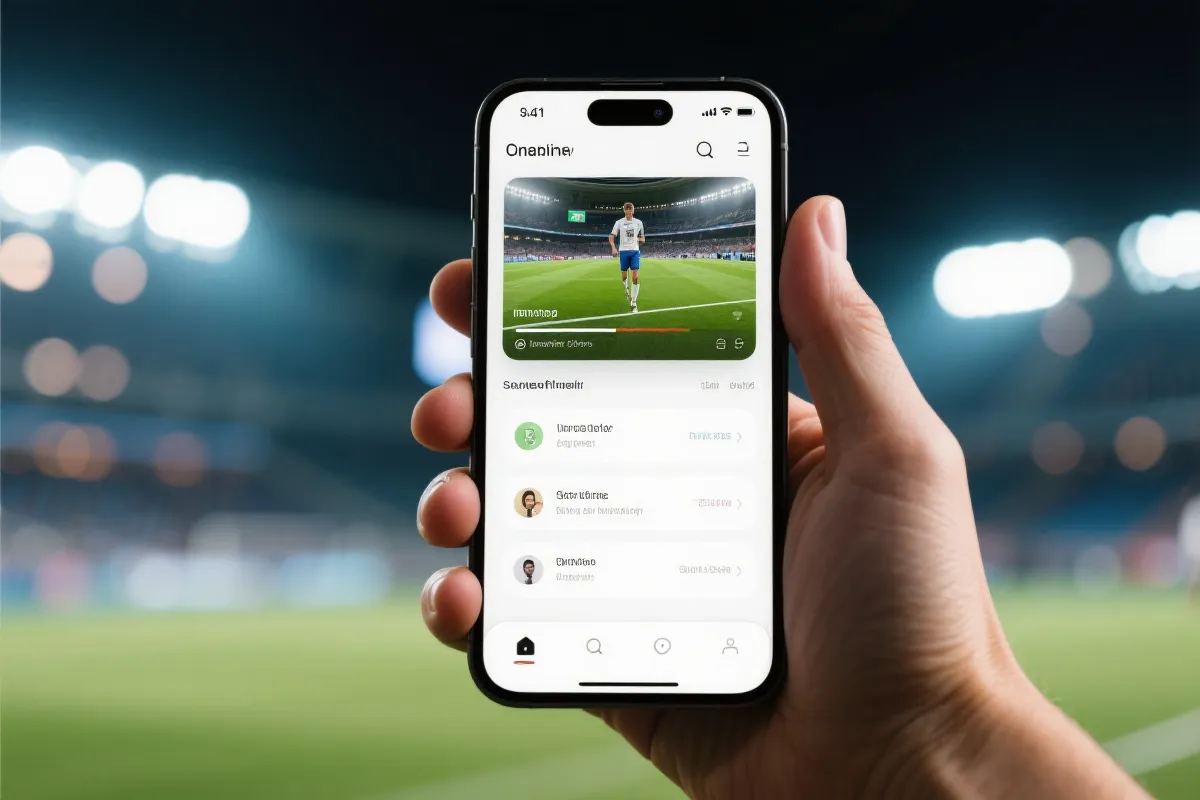 手机观看足球直播的界面示意图